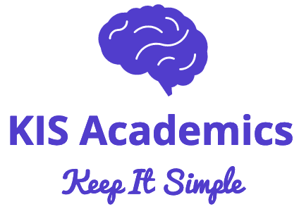A brain with words underneath: 'KIS Academics — Keep It Simple'.